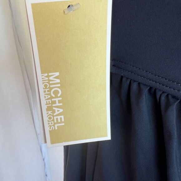 Michael Michael Kors Babydoll Tankini Top Navy Medium | Underwire Swimsuit Suppo - Picture 10 of 13